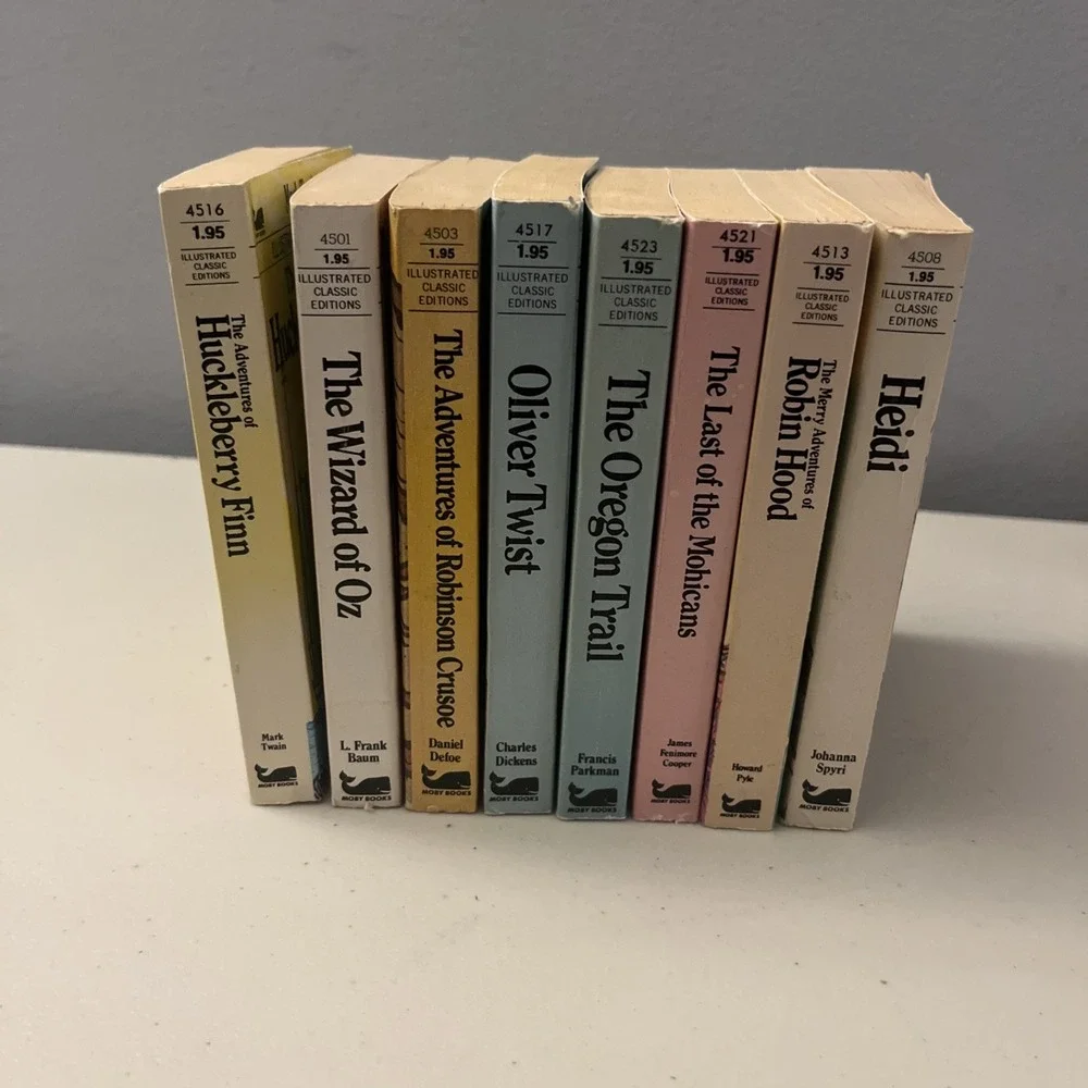 VTG Lot of (8) Illustrated Classics Soft Cover Paperback Vintage Wizard Of Oz,